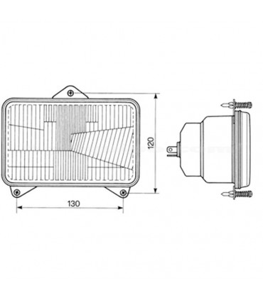 Faro Óptico 120 X 130 MM PARA TRACTOR FIAT, FORD, NEW HOLLAND, CASE-IH, STEYR