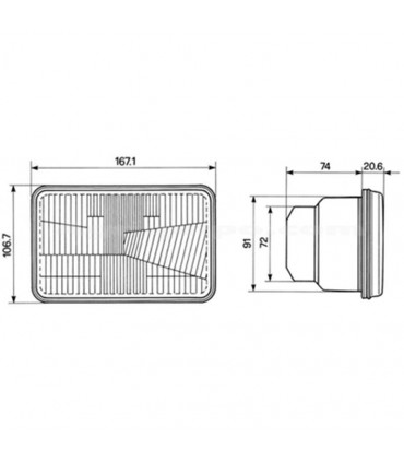 Faro Óptico 120 X 130 MM PARA TRACTOR FIAT, FORD, NEW HOLLAND, CASE-IH, STEYR