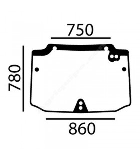 Cristal Trasero Superior Para Tractor New Holland TND y Case-Ih JXC