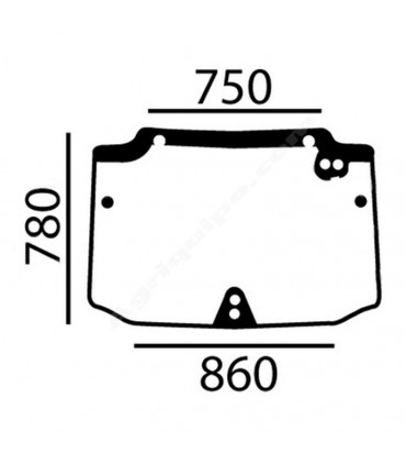 Cristal Trasero Superior Para Tractor New Holland TND y Case IH JXC