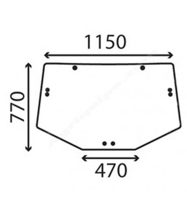 Cristal Trasero Superior Para Tractor John Deere S/6000-6010-6020