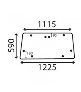 Cristal Trasero Parte Superior Para Tractor Massey Ferguson Serie 300