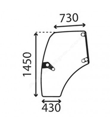 Cristal De Puerta Izquierda Para Tractor Deutz, Hurlimann, Lamborghini y Same