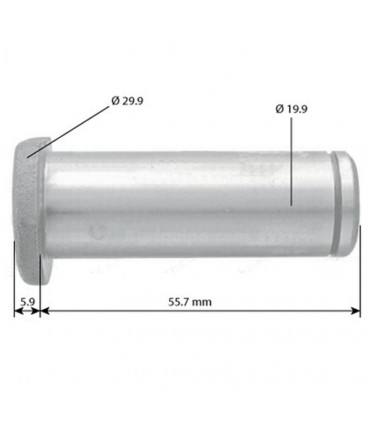 Eje Pasador Del Cilindro De Dirección Ø 19.9 Mm - L 55.7 Mm