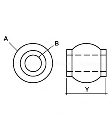 Bola Tercer Punto CAT 3/2 - Ø 25.4 x 60 Mm - L 51 Mm Para Tractor