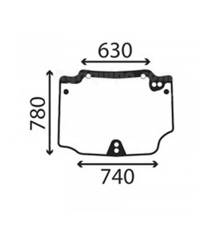 Cristal Trasero Abombado - Tintado Para Tractor Case-Ih, New Holland