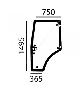 Cristal De Puerta Izquierdo - Abombado - Tintado Para Tractor Claas/Renault
