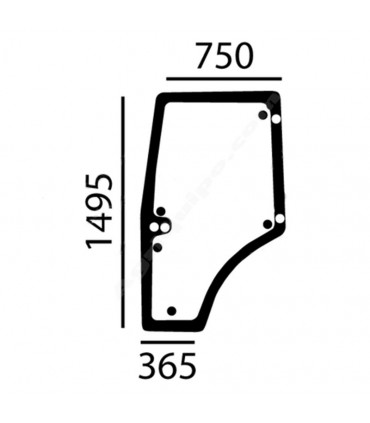 Cristal De Puerta Izquierdo - Abombado - Tintado Para Tractor Claas/Renault