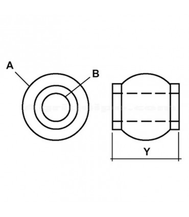Bola Tercer Punto CAT.3/2 - Ø 60 X 25.4 - 51Para Tractor
