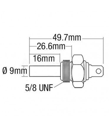 Sensor De Temperatura 5/8 UNF - L 49.7 MM Para Tractor David Brown