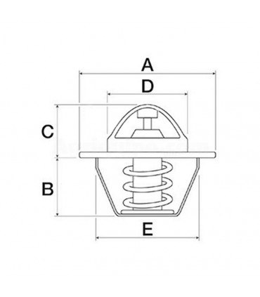 Termostato Ø 54.06 Mm - Alt. 48.67 Mm - 82°C Para Tractor Case