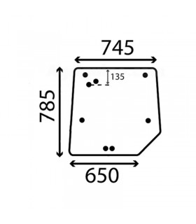 Cristal trasero plano tractor Massey Ferguson 4200, 4300