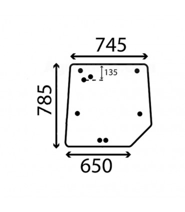 Cristal trasero plano tractor Massey Ferguson 4200, 4300