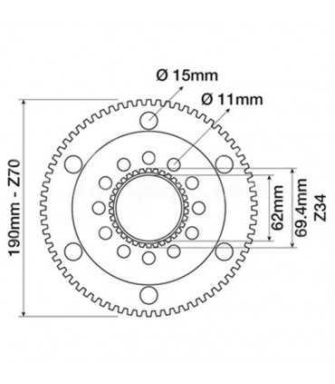 Corona dentado exterior tractor John Deere Dana 730/733