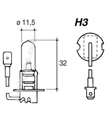 Lámpara Halógena 12V - 55W Para Cosechadora Case-Ih, Fendt, John Deere