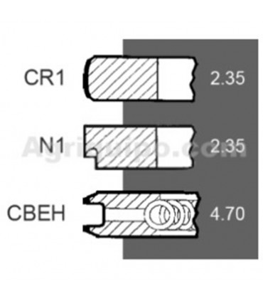Juego De Aros De Pistón Ø 111.76 MM - STD Para Tractor Fiat, Ford, New Holland