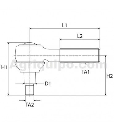 Rótula De Dirección Derecha Para Tractor Case-Ih, Claas/Renault, Deutz, Fendt, Ford, John Deere, Massey Ferguson Valmet/Valtra