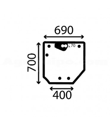 Cristal Trasero Abombado - Tintado Para Tractor Massey Ferguson