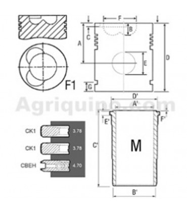 Juego De Camisas Para Pistón Ø 116 MM Para Tractor John Deere