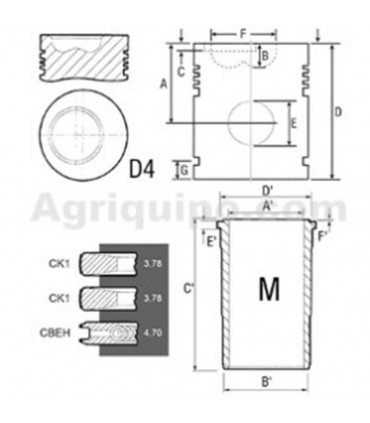 Juego De Camisas Para Pistón Ø 116 MM Para Tractor John Deere